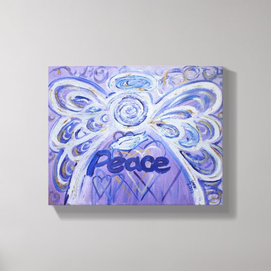 Peace Angel Word Art Malerei Wrapped Canvas Leinwanddruck (Vorderseite)