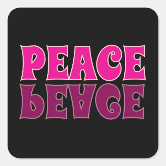 "Peace"-Aufkleber Quadratischer Aufkleber (Vorderseite)
