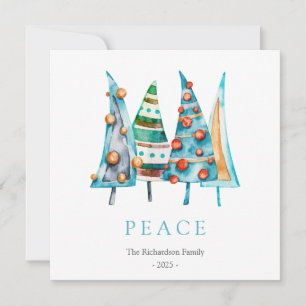 Peace Baby Doodle Pine Weihnachtsbaum Geschenke Feiertagskarte