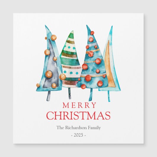 Peace Baby Doodle Pine Weihnachtsbaum Geschenke Magnetkarte (Vorderseite)