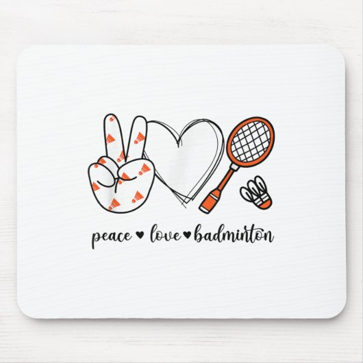 Peace Badminton Golfing Peace Hand Sign Badminton Mousepad (Vorne)