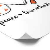 Peace Badminton Golfing Peace Hand Sign Badminton Poster (Ecke)