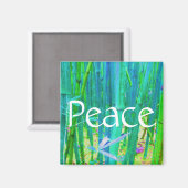 Peace Bamboo Blue und Green Magnet (Vorderseite/Rückseite)