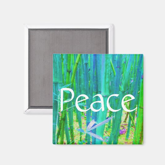 Peace Bamboo Blue und Green Magnet (Vorderseite/Rückseite)