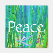 Peace Bamboo Blue und Green Magnet (Vorne)