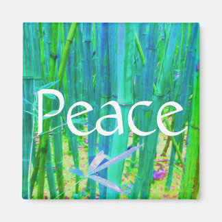 Peace Bamboo Blue und Green Magnet