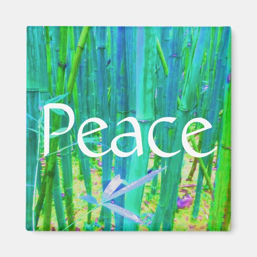 Peace Bamboo Blue und Green Magnet (Vorne)