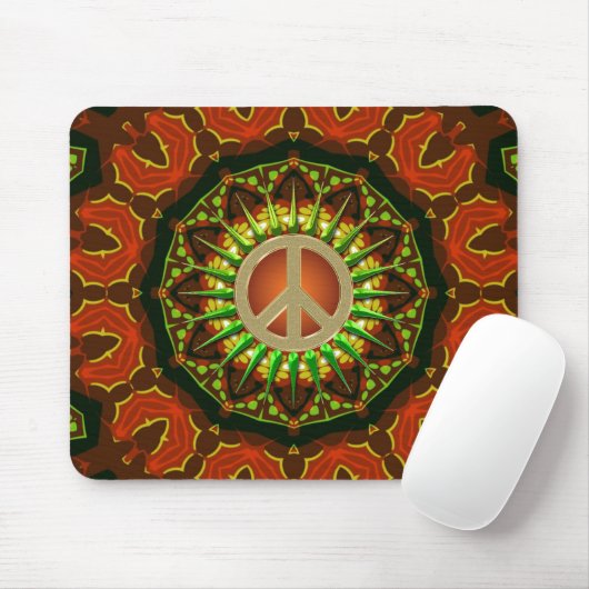 Peace Batik Floral Geometry Mousepad (Mit Mouse)