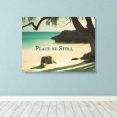 Peace be still Bible Verse mit Ocean Leinwanddruck (Insitu (Holzboden))