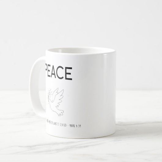 Peace be still bird flying kaffeetasse (Vorderseite Links)