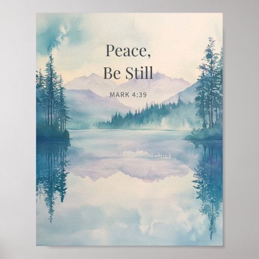 Peace Be Still Scripture Wall Art – Mark 4:39 Poster (Vorne)