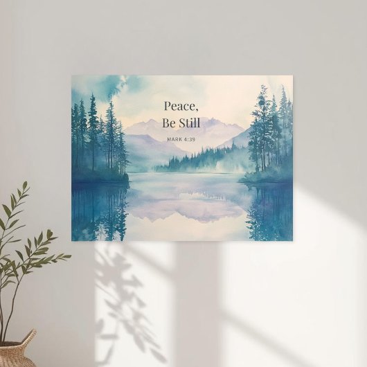 Peace Be Still Scripture Wall Art – Mark 4:39 Poster