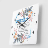 Peace be with you  quadratische wanduhr (Winkel)