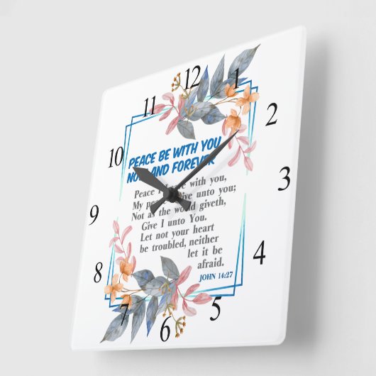 Peace be with you  quadratische wanduhr (Winkel)