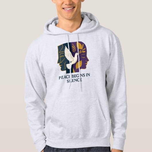 Peace Begins in Silence Dove Hoodie (Vorderseite)