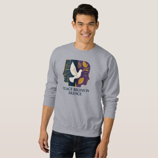 Peace Begins in Silence Dove Sweatshirt (Vorne ganz)