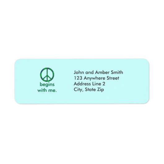 Peace begins with me, Return Address Labels (Vorne)