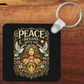 Peace Begins Within Schlüsselanhänger (Rückseite)
