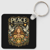Peace Begins Within Schlüsselanhänger (Rückseite)