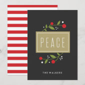 Peace Berries Holiday Grußkarte Feiertagskarte (Vorne/Hinten)