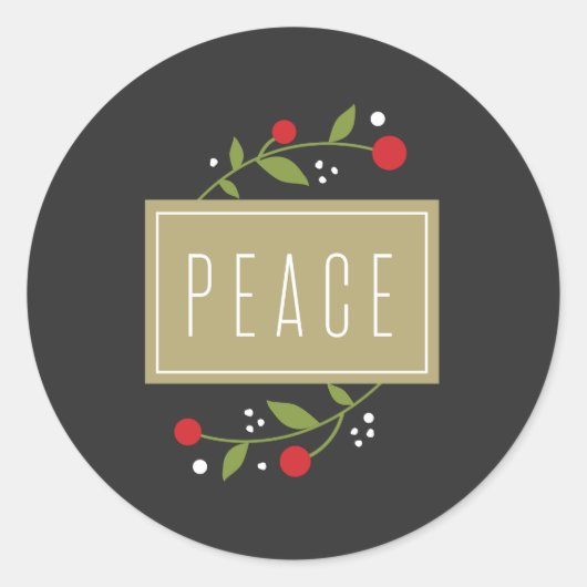 Peace Berries Holiday Sticker (Vorderseite)