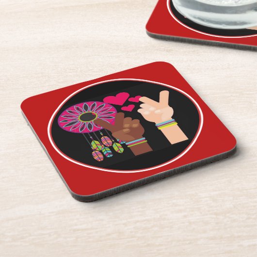 Peace Beverage Coaster Getränkeuntersetzer (Linke Seite)