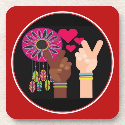 Peace Beverage Coaster Getränkeuntersetzer (Vorderseite)