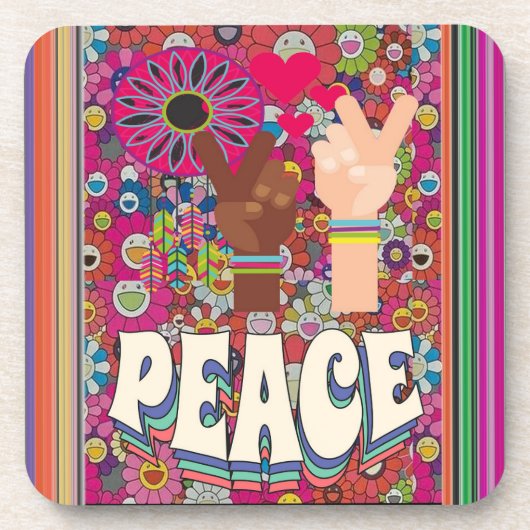 Peace Beverage Coaster Getränkeuntersetzer (Vorderseite)
