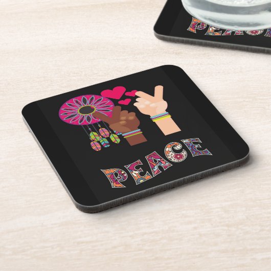 Peace Beverage Coaster Getränkeuntersetzer (Linke Seite)