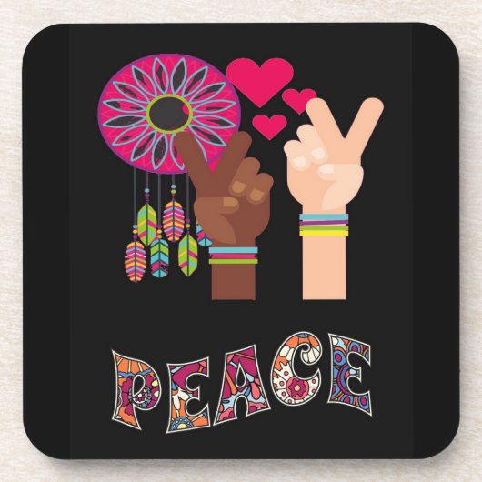 Peace Beverage Coaster Getränkeuntersetzer (Vorderseite)