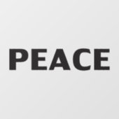 Peace Black minimalistisch modern schlicht Fensteraufkleber (Blatt)