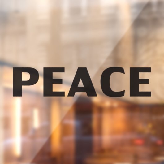 Peace Black minimalistisch modern schlicht Fensteraufkleber (Blatt 2)