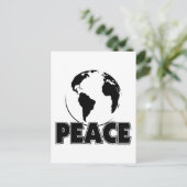 Peace Black&White Earth Light Postkarte (Stehend Vorderseite)