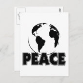 Peace Black&White Earth Light Postkarte (Vorne/Hinten)