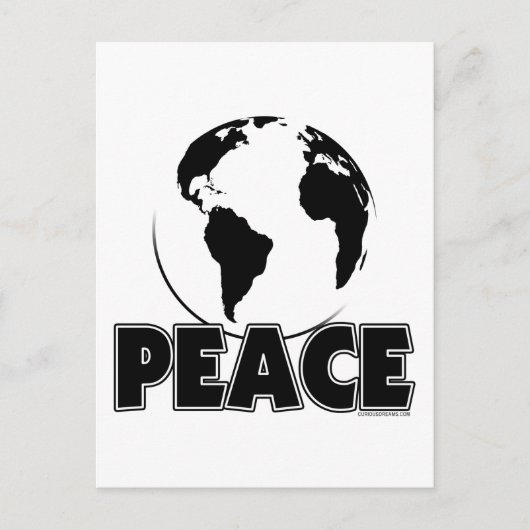 Peace Black&White Earth Light Postkarte (Vorderseite)