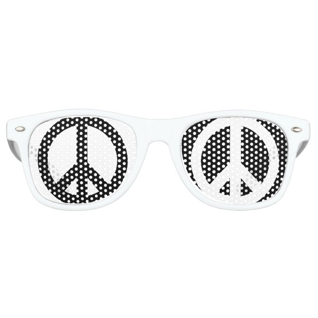 Peace Black & White Partybrille (Vorderseite)