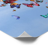 PEACE Blue Sky Butterflies | Motivational Hope Art Poster (Ecke)