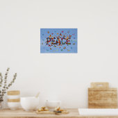 PEACE Blue Sky Butterflies | Motivational Hope Art Poster (Küche)