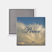 Peace Blue Sky White Fluffy Cloud Foto Nature Magnet (Vorderseite/Rückseite)