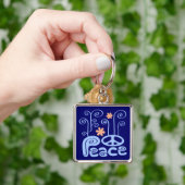 Peace Blue und Orange Schlüsselanhänger (Hand)
