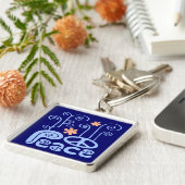 Peace Blue und Orange Schlüsselanhänger (Seite)