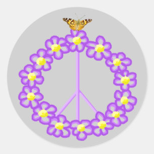 Peace Blume Butterfly Sticker