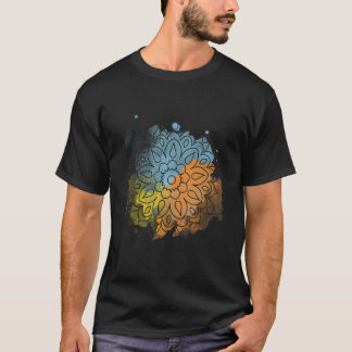 Peace Blume Colorful Mandala Floral Pattern Weiß T-Shirt