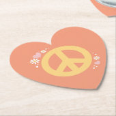 Peace Blume Power Liebe Party Untersetzer 60er Jah (angewinkelt)