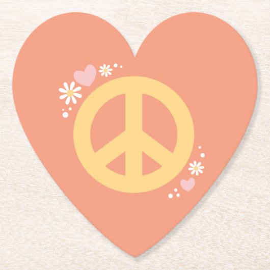 Peace Blume Power Liebe Party Untersetzer 60er Jah (Vorderseite)