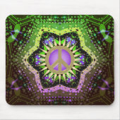 Peace Blume Power Lila+Green Mousepad (Vorne)