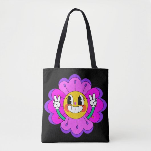Peace Blume Tote Tasche (Vorderseite)