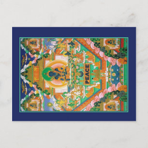 Peace Buddha: Akshobhya: Tibetischer Thangka: Postkarte