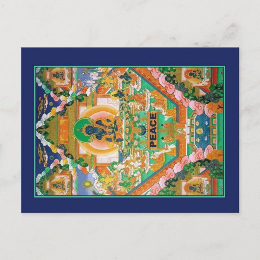 Peace Buddha: Akshobhya: Tibetischer Thangka: Postkarte (Vorderseite)