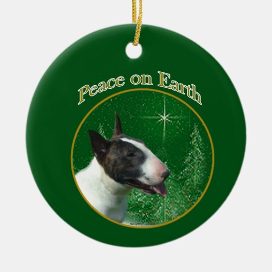 Peace Bull Terrier Ornament (Vorne)